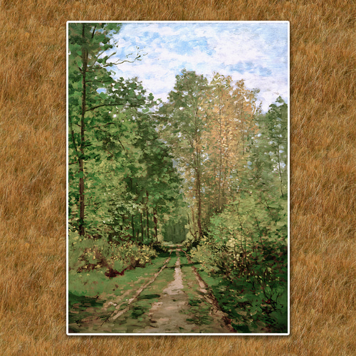モネ『フォンテーヌブローの森の道』複製画 【額入り】 絵画 〜ART