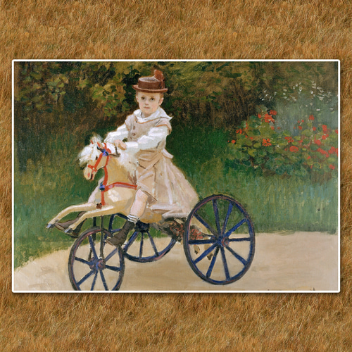 モネ 絵画 モネ『三輪車に乗るジャン・モネ』複製画 【額入り】 絵画 〜ART