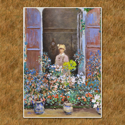 モネ『窓辺のカミーユ・モネ』複製画 【額入り】 絵画 〜ART❖MUSEUM