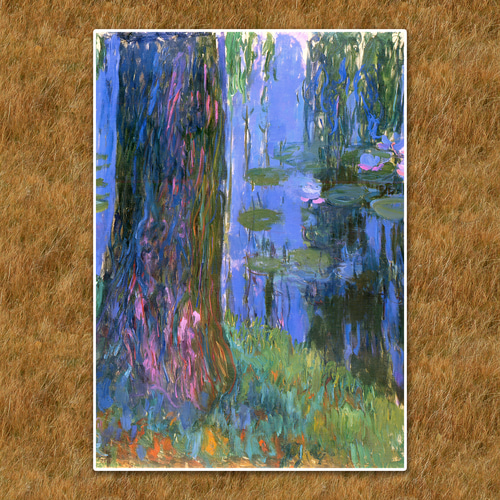 モネ 水蓮 木製額 額約53cm✖︎約104 cm モネ 水蓮 木製額 額サイズ 約