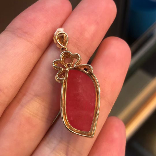 天然無処理 インカローズ ペンダントトップ k18 6.7g ネックレス  