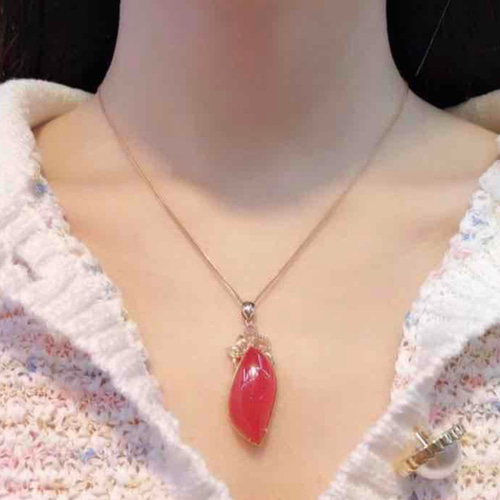 天然無処理 インカローズ ペンダントトップ k18 6.7g ネックレス  