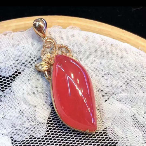 天然無処理 インカローズ ペンダントトップ k18 6.7g ネックレス  