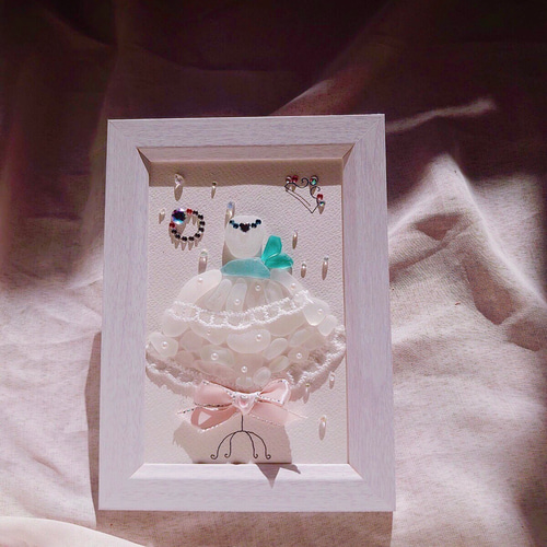 シーグラスアート「優」 ~ 雪の華　ピンク　レアカラー　書アート クリスチャン・リース・ラッセン ビッグアート「ギャラクシー