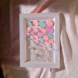 シーグラスアート『カーネーションの花束』 絵画 pinksavon 通販