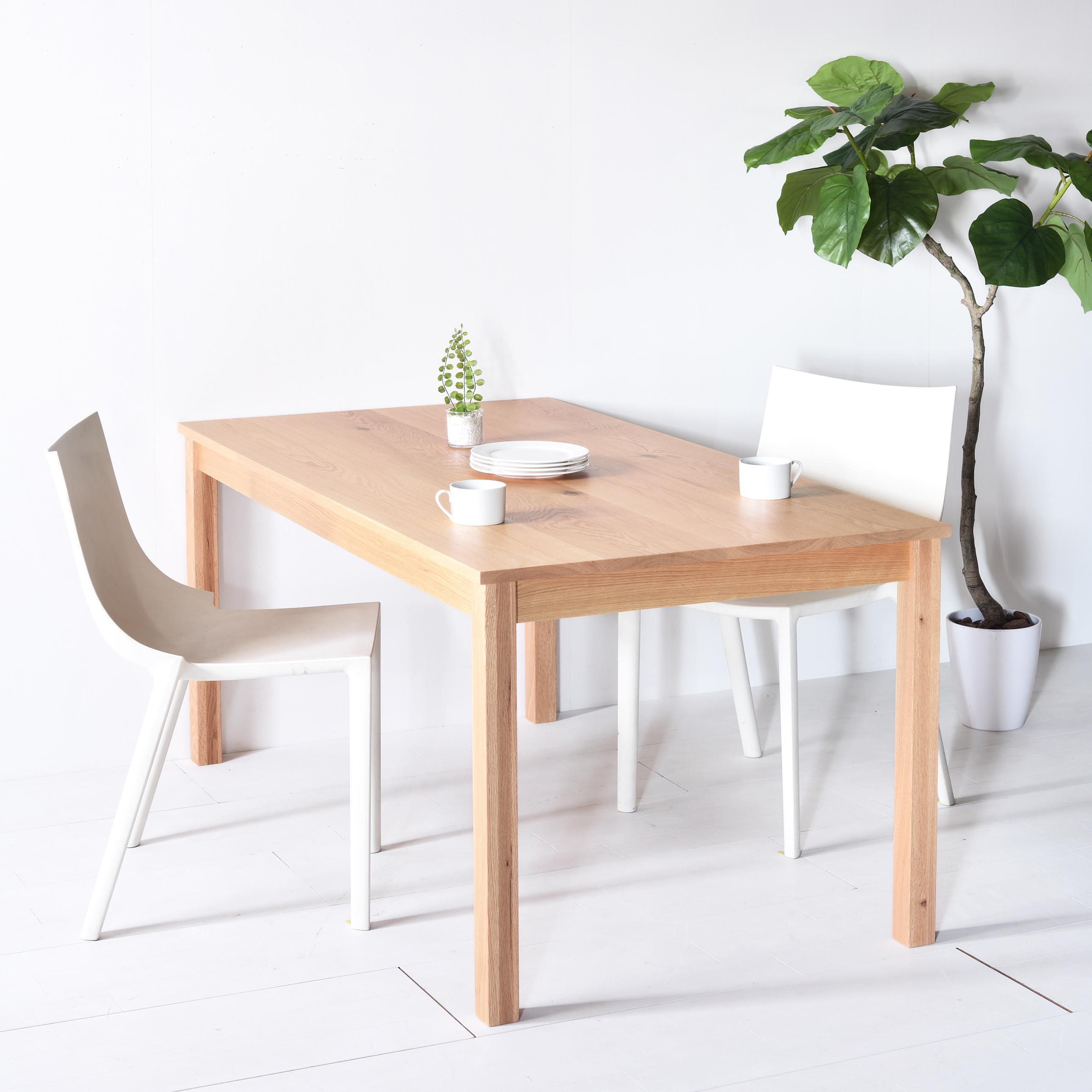 サイズオーダーが簡単！　お客さまのご都合に合わせます　NO1ダイニングテーブル170　オーク アールテック