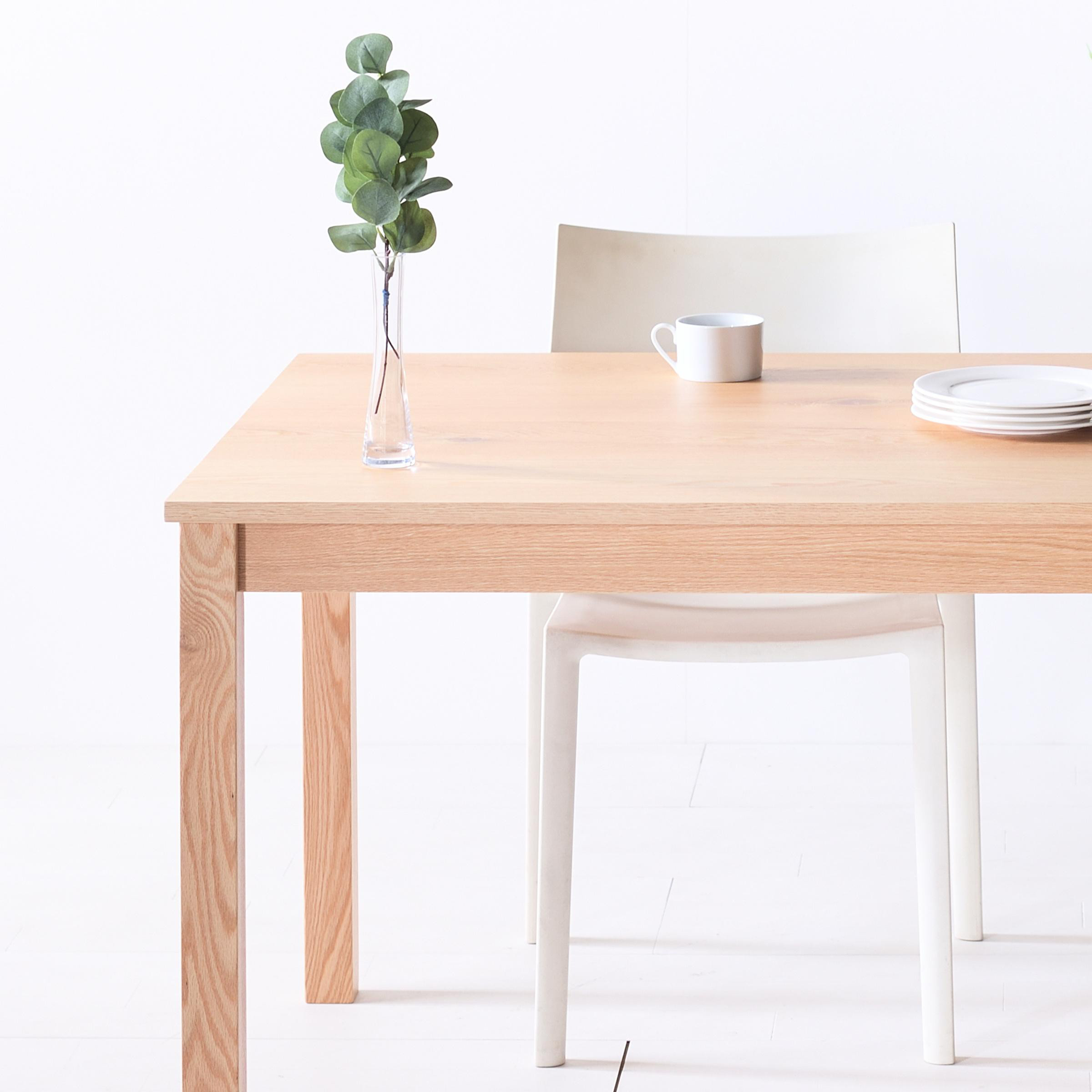 サイズオーダーが簡単！　お客さまのご都合に合わせます　NO1ダイニングテーブル190　オーク アールテック