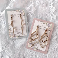 アクセサリー台紙【はがき1/4☆10枚入(40枚分)】[D-580]flower_pkbl4 3枚目の画像