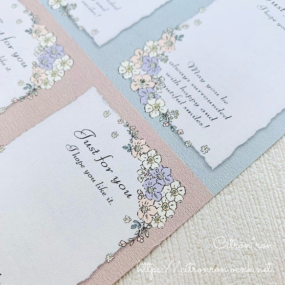 アクセサリー台紙【はがき1/4☆10枚入(40枚分)】[D-580]flower_pkbl4 8枚目の画像
