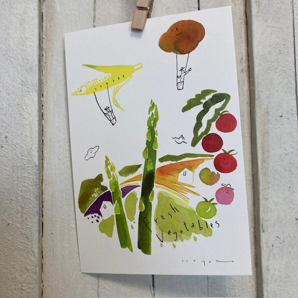 ななかページ　色紙　ポストカード 鹿ノ音 箔押しポストカード《花鳥富士》