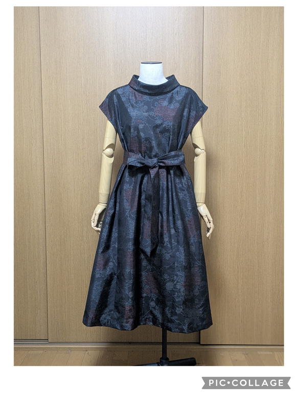 SOLD 着物リメイク ワンピース 大島紬 L〜LL ワンピース さら