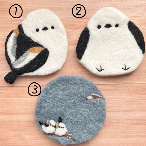 2枚セット】シマエナガちゃんコースター （受注制作） その他キッチン