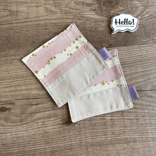 No.64【2枚セット】11cm square コースター✳︎ ゴールドスター
