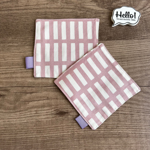 No.64【2枚セット】11cm square コースター✳︎ ゴールドスター