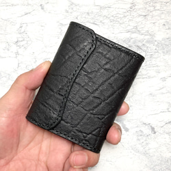 上品に際立つ三つ折り財布｜本革 コンパクト財布 ゾウ柄 ミニ