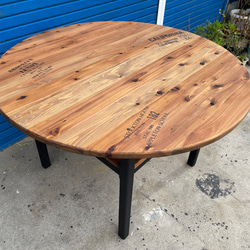 hotaru　丸テーブル　机　お洒落　男前家具　棚付き　リビング　ダーク　ブラック　天然木　無垢材　オーダー可　 8枚目の画像