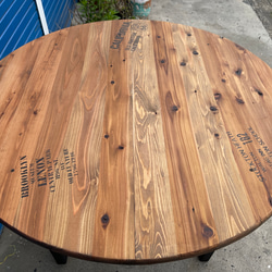 hotaru　丸テーブル　机　お洒落　男前家具　棚付き　リビング　ダーク　ブラック　天然木　無垢材　オーダー可　 7枚目の画像