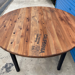 hotaru　丸テーブル　机　お洒落　男前家具　棚付き　リビング　ダーク　ブラック　天然木　無垢材　オーダー可　 6枚目の画像