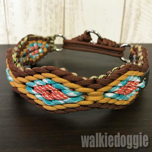 【1点限定販売・即発送可】パラコードWDダイヤハーフチョーク首輪#452 40cm-46cm