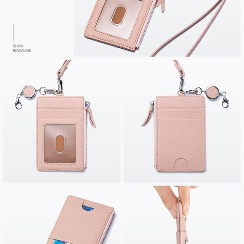 新品発表 本革 ネックストラップ＋リール付きパスケース IDカード