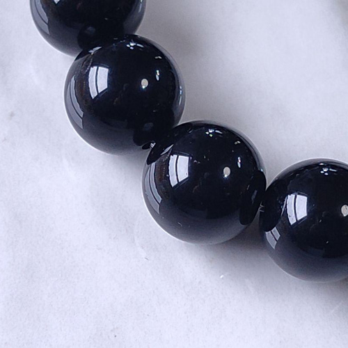 ◇鑑別書付き モリオン（黒水晶）14mm玉のブレスレット◇ | ANNA