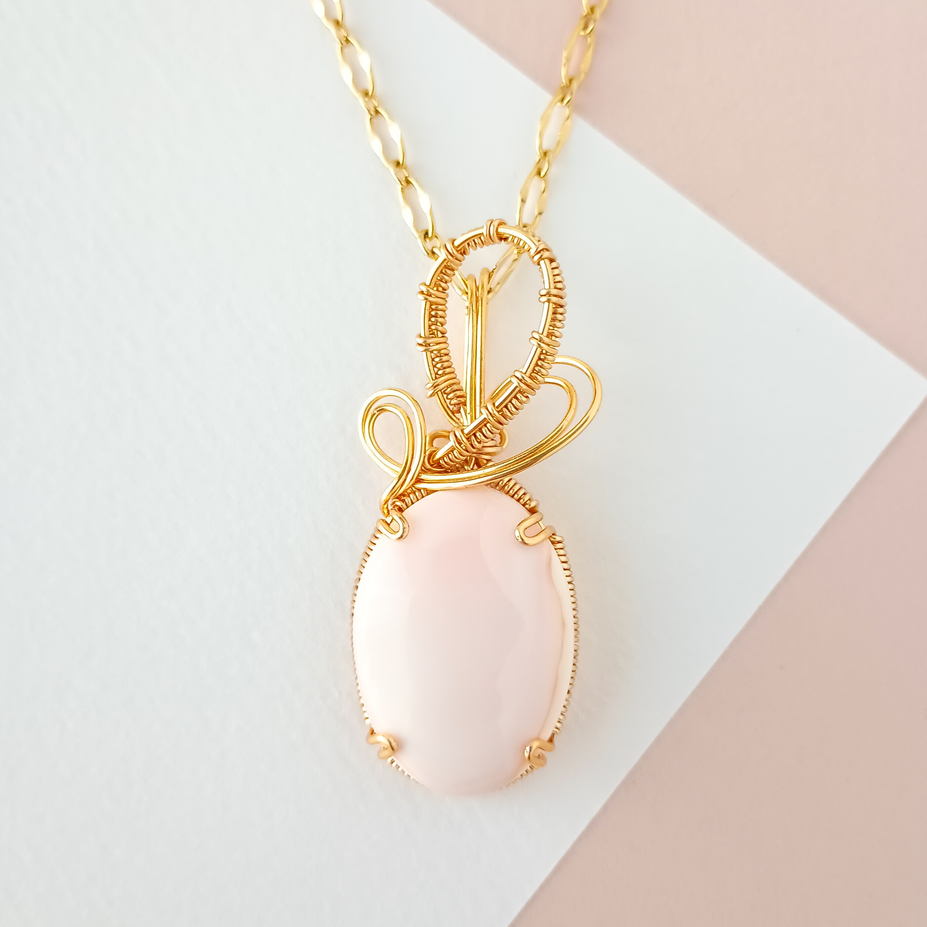 クィーンコンクシェル爪留めペンダントトップ✵ワイヤーラッピング