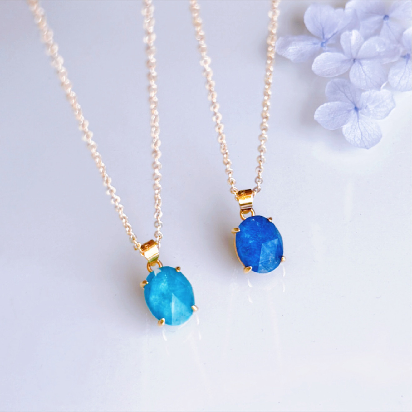 【選べるカラー】ラピスラズリ  アパタイト 天然石 オーバル ネックレス 14kgf 誕生日 プレゼント クリスマス