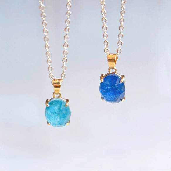 【選べるカラー】ラピスラズリ  アパタイト 天然石 オーバル ネックレス 14kgf 誕生日 プレゼント クリスマス 9枚目の画像