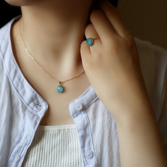 【選べるカラー】ラピスラズリ  アパタイト 天然石 オーバル ネックレス 14kgf 誕生日 プレゼント クリスマス 5枚目の画像