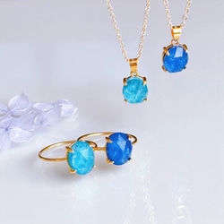 【選べるカラー】ラピスラズリ  アパタイト 天然石 オーバル ネックレス 14kgf 誕生日 プレゼント クリスマス 3枚目の画像