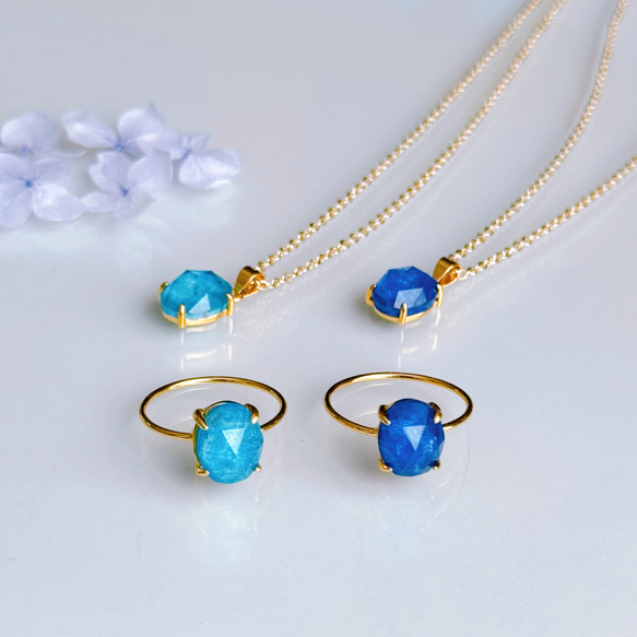 【選べるカラー】ラピスラズリ  アパタイト 天然石 オーバル ネックレス 14kgf 誕生日 プレゼント クリスマス 12枚目の画像