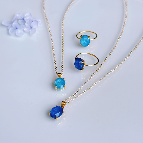 【選べるカラー】ラピスラズリ  アパタイト 天然石 オーバル ネックレス 14kgf 誕生日 プレゼント クリスマス 11枚目の画像