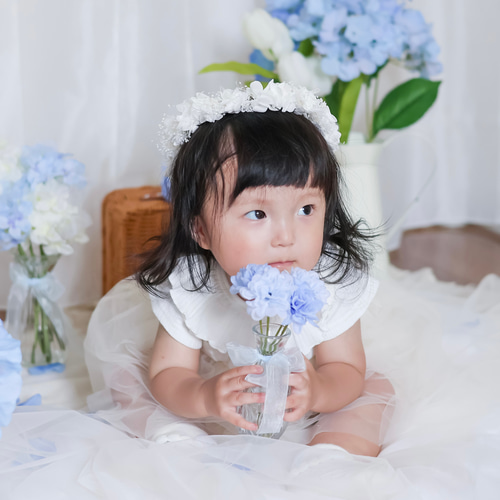 ベビー キッズ 花冠 ~pure white~ 花かんむり 結婚式 子供用 誕生日