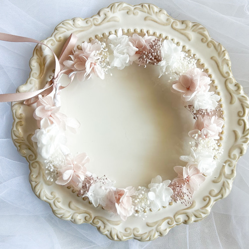 花かんむり　ベビー、キッズ、花嫁、ペット、ドール、結婚式、七五三、ファーストバースデー 送料無料】ベビー キッズ 花冠 ~pinkgold asoort~ 花かんむり 結婚式
