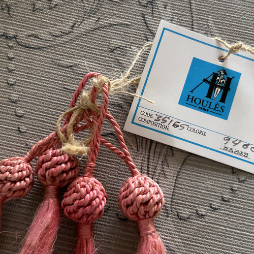 フランスVintage タッセル HOULES ウレス社 7cm リネン 麻