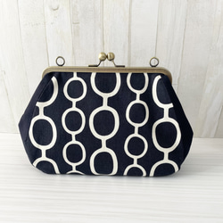 親子がま口財布 ミナペルホネン タンバリン ネイビー がま口