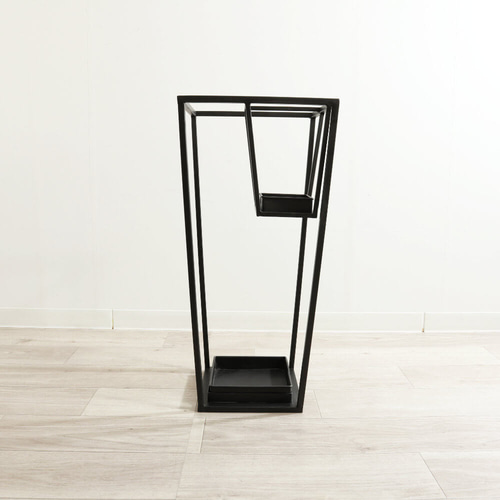 折り畳み傘も一緒に傘立てへ！便利なブラック傘立て スクエア スリムで