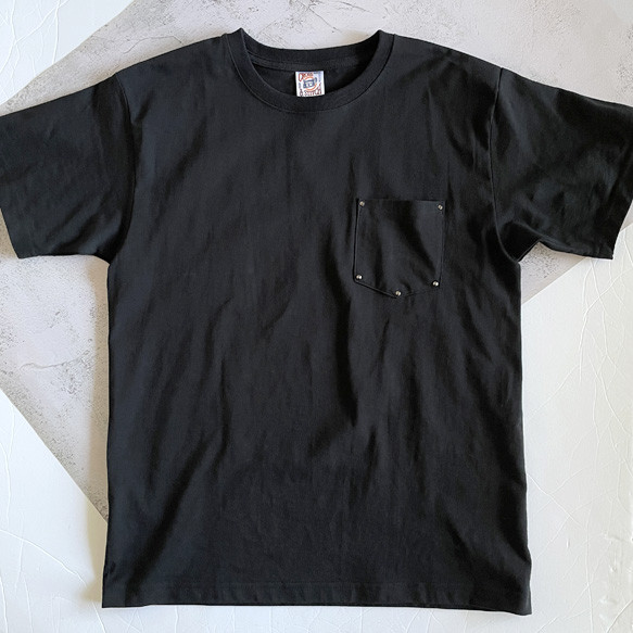 新色⭐︎３つ星＆スタッズ胸ポケット付きTシャツ：ガンメタ×ブラック⭐︎大人のシンプルTシャツ（受注生産） 14枚目の画像