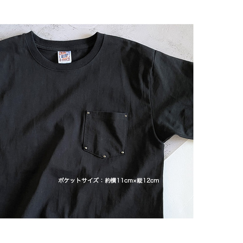 3つ星⭐︎スタッズ胸ポケット付きTシャツ：ガンメタ×ブラック⭐︎大人