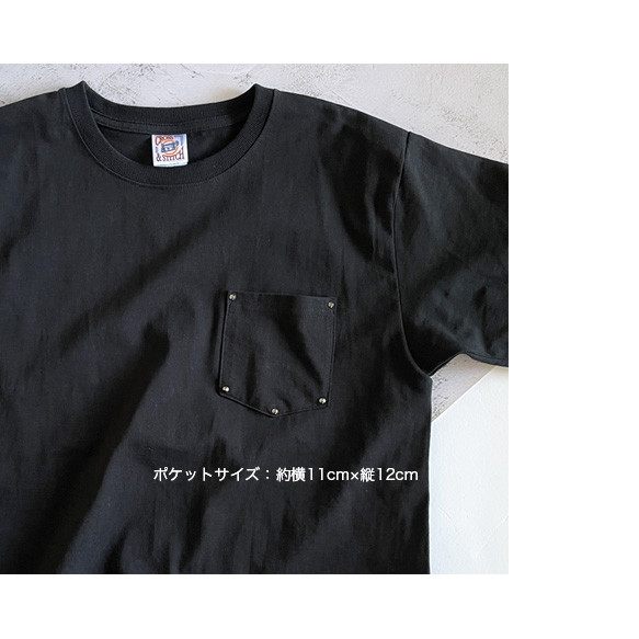 新色⭐︎３つ星＆スタッズ胸ポケット付きTシャツ：ガンメタ×ブラック⭐︎大人のシンプルTシャツ（受注生産） 9枚目の画像