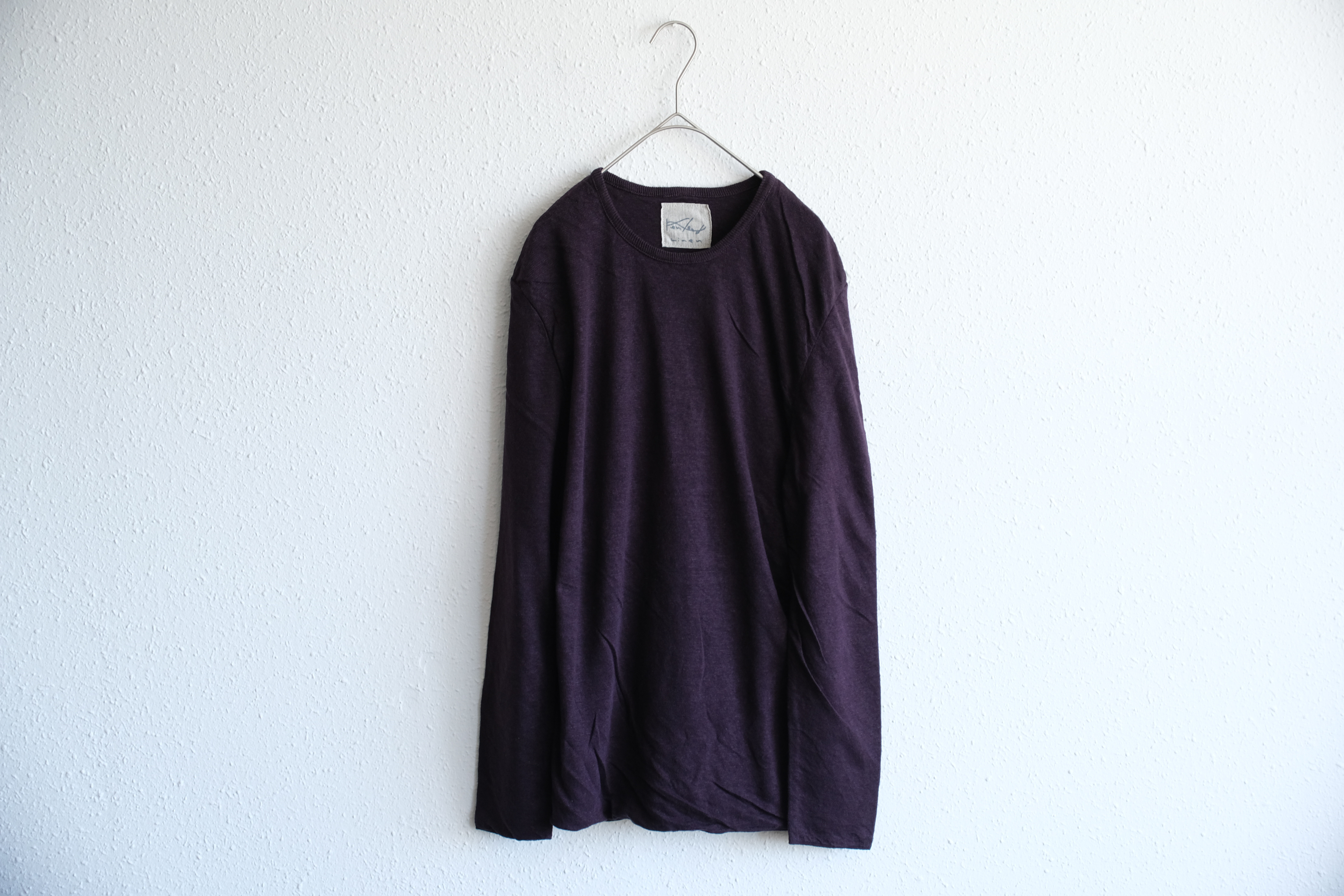 【再入荷】リネンニット メンズ 長袖プルオーバー（ミュール）｜2サイズ