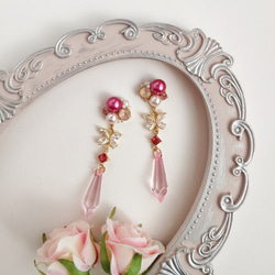 【再販】Bijou & Long イヤリング ピアス ビジュー クリスタル 蝶 蝶々 バタフライ 雫 ドロップ 揺れる 4枚目の画像