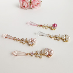 【再販】Bijou & Long イヤリング ピアス ビジュー クリスタル 蝶 蝶々 バタフライ 雫 ドロップ 揺れる 9枚目の画像