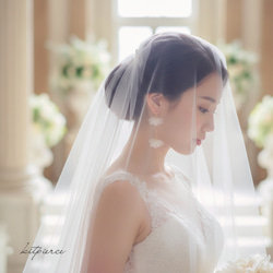 大ぶり マットゴールドフラワー つぼみ ゆらゆらお花舞うピアス 結婚式