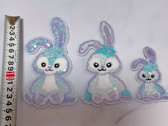 Q124.【訳アリ】糊なしスパンコールワッペン 3枚セット ワッペン  