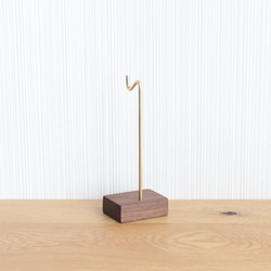 キースタンド【ウォールナット×真鍮】おしゃれ シンプル かわいい  鍵スタンド アクセサリー 8枚目の画像