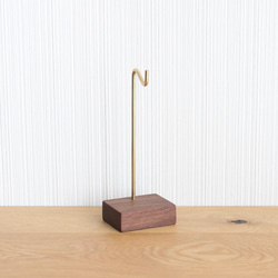 キースタンド【ウォールナット×真鍮】おしゃれ シンプル かわいい  鍵スタンド アクセサリー 2枚目の画像