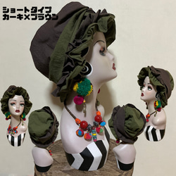 ブラック×赤 3wayアレンジ ファーヘアターバン つけ襟 ヘア