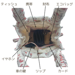 【インド/ブロックプリント】 SSサイズ「ちょっとそこまで。コンパクトトートバッグ」軽量バッグ トートバッグ 7枚目の画像