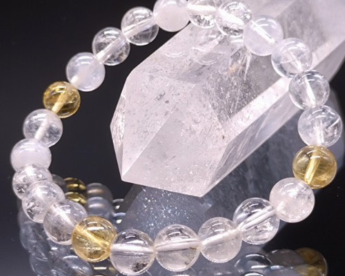 ヒマラヤ水晶・シトリン(黄水晶)・8mm【高品質】ブレスレット